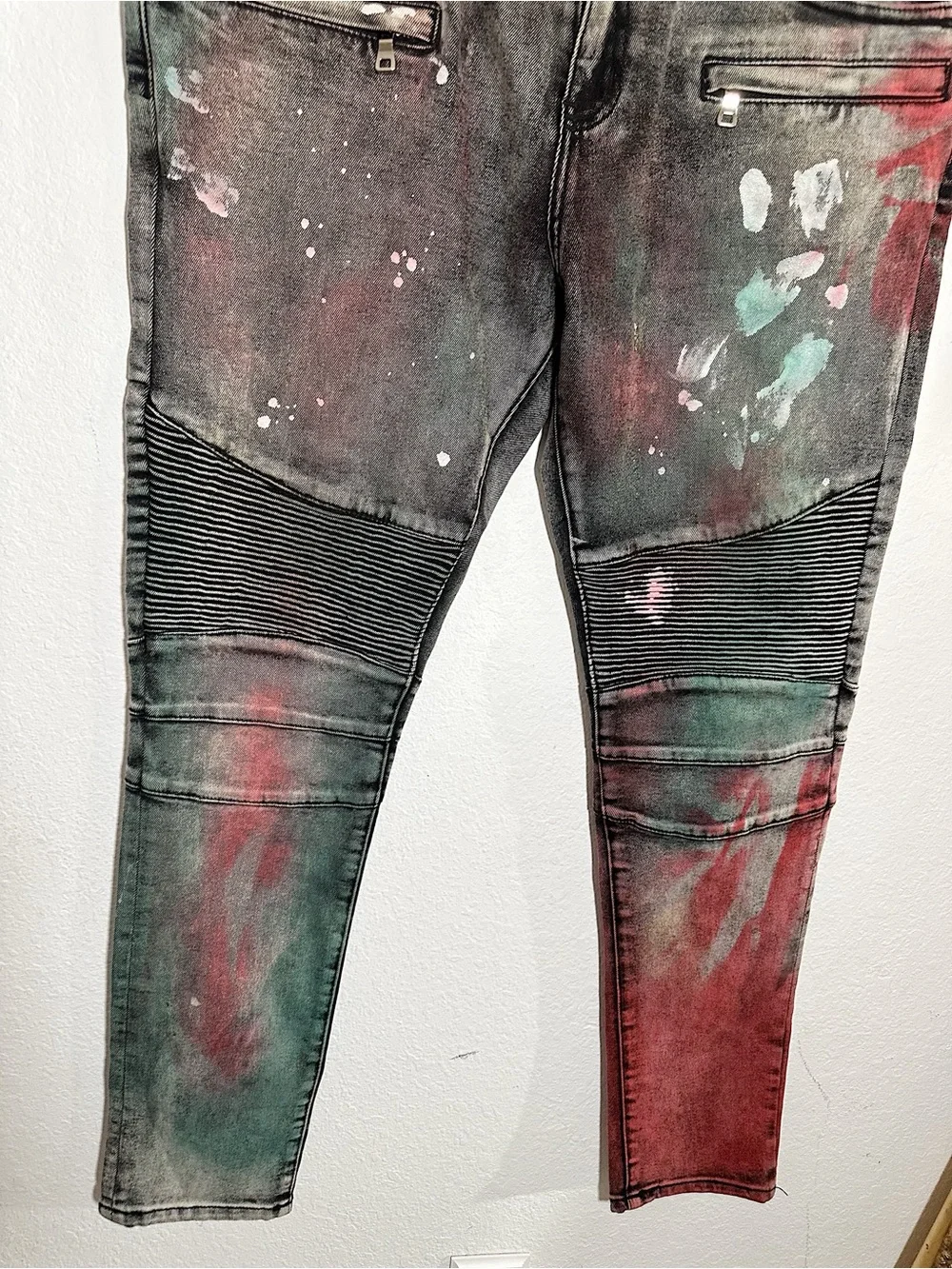 Embellish Men's Moto Spray Paint Skinny Jeans Size 38 - 32